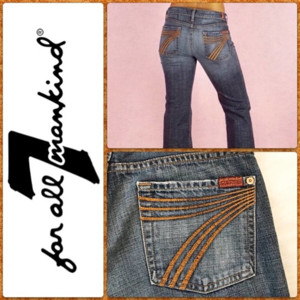 7 For All Mankind Blue Wash Dojo Wide Leg Sz 30